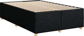 vidaXL Κρεβάτι Boxspring με Στρώμα Μαύρο 120x200 εκ. Υφασμάτινο