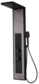 Στήλη Υδρομασάζ Nios S9237-4 25x50x140cm Marble Effect Black Karag Stainless Steel