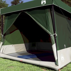 vidaXL Σετ Σκηνών Κατασκήνωσης 2 pcs Πράσινο Ταφτάς και Υφάσματα