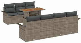 vidaXL Σετ Καναπέ Κήπου με μαξιλάρι 8 pcs Γκρι 100 x 55 x 73 εκ