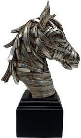 Διακοσμητική Φιγούρα Horse 279-225-311 20x11x33cm Silver-Black Πολυρεσίνη