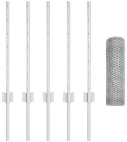 vidaXL Τεντώτο με στήριγμα Ασημί 0,5 x 10 μ. Ατσάλι