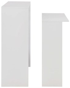 vidaXL Τραπέζι Μπαρ με 2 Επιφάνειες Λευκό 130 x 40 x 120 εκ.