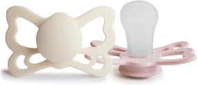 Πιπίλες Σιλικόνης Ανατομικές 6Μ+ (Σετ 2τμχ) Frigg Butterfly Cream/Blush
