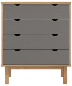 vidaXL Συρταριέρα OTTA Καφέ &amp; Γκρι 76,5x39,5x90 εκ. Μασίφ Ξύλο Πεύκου