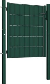 vidaXL Πόρτα Περίφραξης Πράσινη 100x100 εκ. από PVC και Ατσάλι