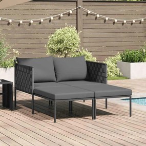 vidaXL Ήλιο-κρεβάτι με μαξιλάρι Ανθρακί 115 x 153 x 69.5 εκ. Ατσάλι