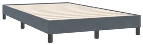 Box Spring Κρεβάτι χωρίς στρώμα Σκούρο γκρι 120x220cm Βελούδινο - Γκρι