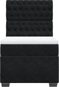 vidaXL Κρεβάτι Boxspring με Στρώμα Μαύρο 100x200 εκ. Βελούδινο