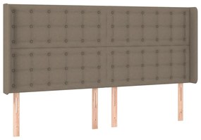 Κρεβάτι Boxspring με Στρώμα &amp; LED Taupe 160x200 εκ. Υφασμάτινο - Μπεζ-Γκρι