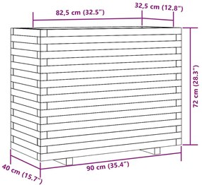 Ζαρντινιέρα Λευκή 90x40x72 εκ. από Μασίφ Ξύλο Πεύκου - Λευκό