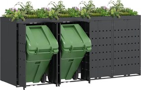 vidaXL Αποθήκη τροχήλατου κάδου για 4 κάδους Ανθρακί
