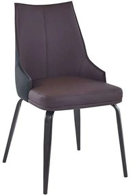 Καρέκλα Nora ΕΜ174,1 47x57x83cm Brown Μέταλλο,Τεχνόδερμα