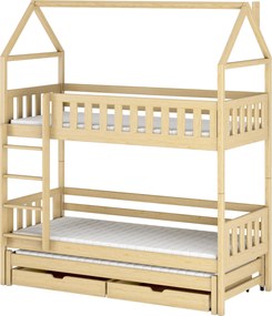 Παιδική Κουκέτα Σπιτάκι IGA 90x200 pine