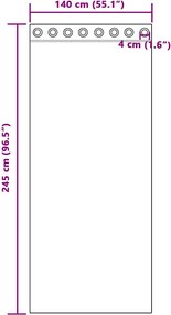 vidaXL Κουρτίνες Μαύρης Ύφανσης με Δαχτυλίδια 2 pcs Τερακότα