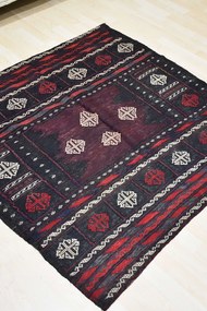 Χειροποίητο Χαλί Persian Kilim Wool Black-Red 128Χ128 128X128cm