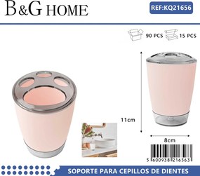 Θήκες οδοντόβουρτσας πλαστικές σε σετ 5Χ - Light Pink - 21656