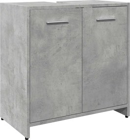 vidaXL Ντουλάπι Νιπτήρα Μπάνιου Μπετόν Γκρι 60x33x60 εκ. Επεξ. Ξύλο