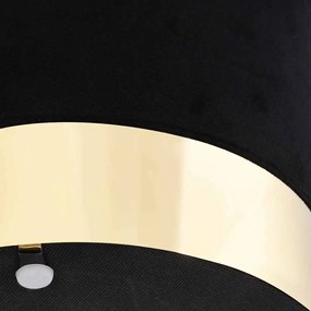 vidaXL Σκαμπό Μαύρο / Χρυσό Βελούδινο 28 x 36 cm