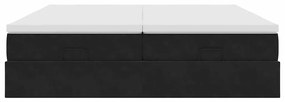 vidaXL Οθωμανικό κρεβάτι με στρώματα Μαύρο 160x200cm Velvet