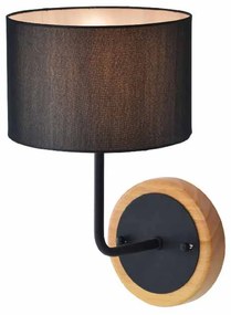 Απλίκα Τοίχου Aca Yasmine OD6508WBK Black/Wood