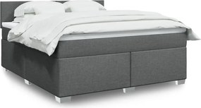 vidaXL Κρεβάτι Boxspring με Στρώμα Σκούρο Γκρι 180x200 εκ Υφασμάτιν