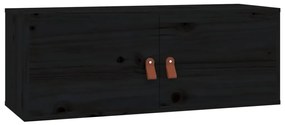 vidaXL Ντουλάπια Τοίχου 2 τεμ. Μαύρα 80x30x30εκ από Μασίφ Ξύλο Πεύκου
