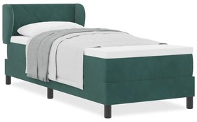 vidaXL Κρεβάτι Box Spring με Στρώμα Σκούρο Πράσινο 80x200 εκ. Βελούδο