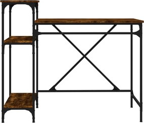 vidaXL Γραφείο με Ράφια Καπνιστή Δρυς 105x50x90 εκ. Επεξ. Ξύλο/Σίδηρος