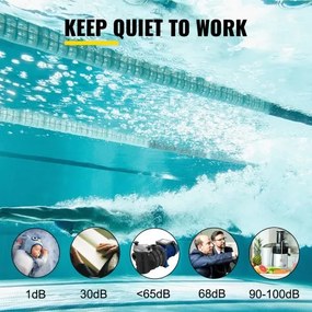 VEVOR 1 HP Pool Pump, 15000 L/h 750W Pool Pump In/Ground Swimming Pool Pump with Strainer Basket Pool Pump Motor for Clean Swimming Pool Water 1.97&quot; Inlet/Outlet pool filter pump with 2 Fitting Hoses