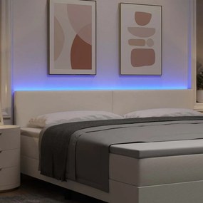 vidaXL LED κεφαλάρι με κεφαλάρι Κρεμ 200 cm Υφασμάτινο Κορντουρά