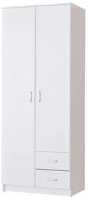 Ντουλάπα Hana 2K3P2F Λευκό 80x52x205 εκ. 80x52x205 εκ.
