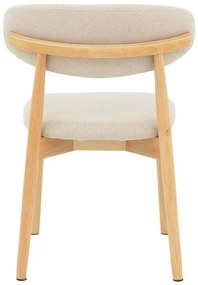 Καρέκλα Ubene rubberwood και ύφασμα σε φυσική και μπεζ απόχρωση 46x58x79εκ 46x58x79 εκ.
