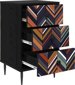 vidaXL Κομοδίνο OMMEN 2 τμχ. Μαύρη Δρυς 36 x 33 x 61 εκ.