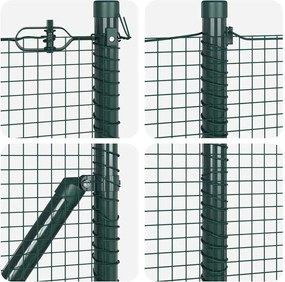 vidaXL Συρματόπλεγμα με ακίδες Χάλυβας και PVC Πράσινο Δίχτυ