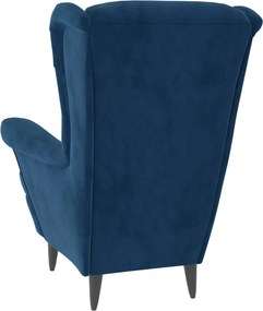 vidaXL Πολυθρόνα Μπλε Βελούδινη