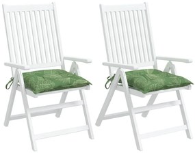 vidaXL Μαξιλάρια Καρέκλας 2 τεμ. Σχέδιο Φύλλων 50x50x7 εκ. Υφασμάτινα