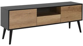 Έπιπλο Τηλεόρασης Retro Plus 160x41x58cm Anthracite-Walnut