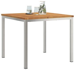 vidaXL Τραπέζι Φαγητού για Εξωτερικούς Χώρους 90x90x74,5 εκ. από Μασίφ Ξύλο Ακακίας