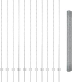 vidaXL Τεντώτο με στήριγμα Ασημί 1,5 x 25 m Ατσάλι