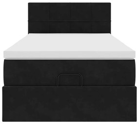 vidaXL Οθωμανικό κρεβάτι με στρώμα Μαύρο 90x200cm Velvet