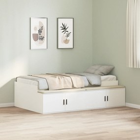 vidaXL Κρεβάτι αποθήκευσης  Λευκό 100x200 εκ.