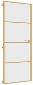 vidaXL Εσωτερική Πόρτα Χρυσή 83 x 201,5 εκ. Ψημένο Γυαλί & Αλουμίνιο