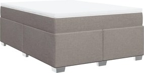 vidaXL Κρεβάτι Boxspring με Στρώμα Taupe 140x190 εκ. Υφασμάτινο