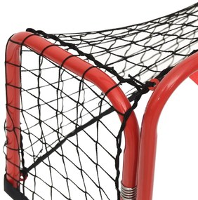 vidaXL Τέρμα Χόκεϊ με Δίχτυ Κόκκινο/Λευκό 68x32x47 εκ. Ατσάλι/Πολυεστ.