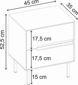 Κομοδίνο Arch Megapap χρώμα sandstone 45x35x52,5εκ.