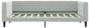 vidaXL Καναπές Κρεβάτι με Στρώμα Ανοιχτό Γκρι 90x190 εκ. Βελούδινος