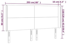 Κεφαλάρι με Πτερύγια Μπλε 203x16x118/128 εκ. Υφασμάτινο - Μπλε