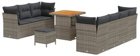 vidaXL Σετ Καναπέ Κήπου 10 pcs Γκρι συνθετικό ρατάν