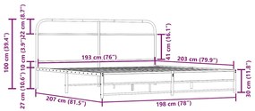 ΣΚΕΛΕΤΟΣ ΚΡΕΒ. ΧΩΡΙΣ ΣΤΡΩΜΑ ΚΑΠΝΙΣΤΗ ΔΡΥΣ 193X203 ΕΚ. ΜΕΤΑΛΛΙΚΟ 3318676